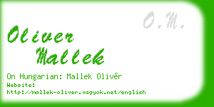 oliver mallek business card
